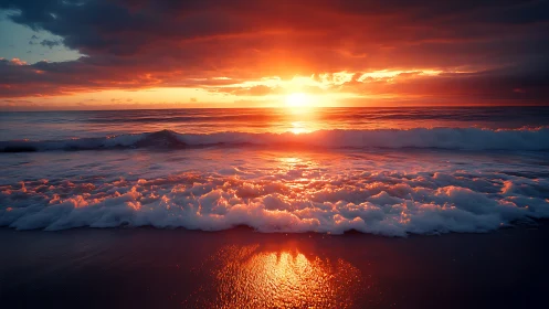 Gentle ocean sunset welcoming the day’s last golden light.