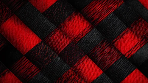 Red black woven geometric fabric pattern with texture