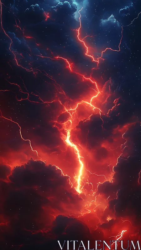 Storm-torn heavens ignite as molten lightning carves night