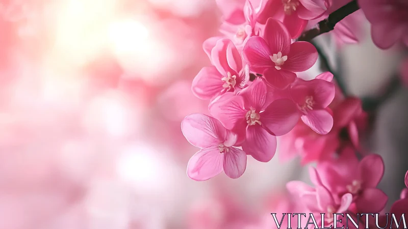 Pink Orchids in Full Bloom. Soft Focus Florals.