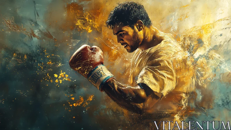 The Fighter's Determination Shines Through Golden Light