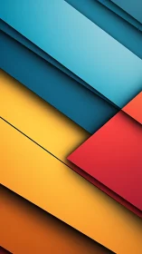 Layered color planes tilting into a vibrant quiet storm.