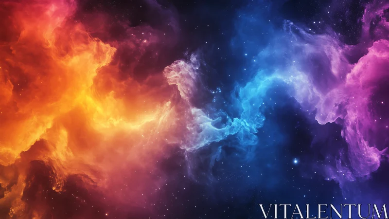 Bipolar chromatic nebula interface with turbulent plasma flows.