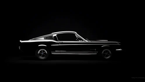 Midnight muscle silhouette honors a legendary fastback icon.