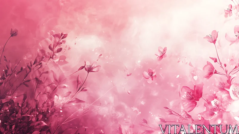 Pink Floral Gradient with Blooming Petals.