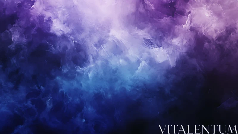 Violet and blue abstract cloud texture in soft gradient field.
