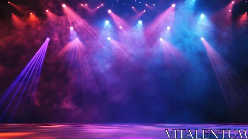 Colorful stage lights painting a dreamy showtime haze.