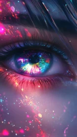 Iris renders as refractive nebula with high saturation chromatic bloom