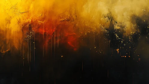 Abstract gradient field of yellow, red, and black tones.