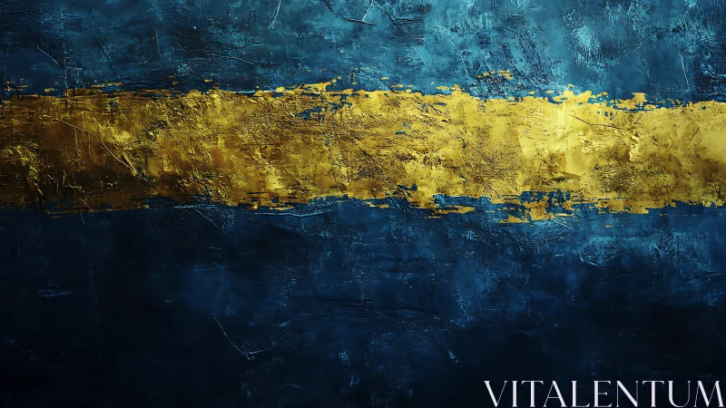 Abstract Swedish Flag Painting with Bold Textured Brush Strokes.