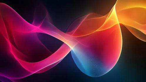 Luminous color waves drifting gently through the dark.