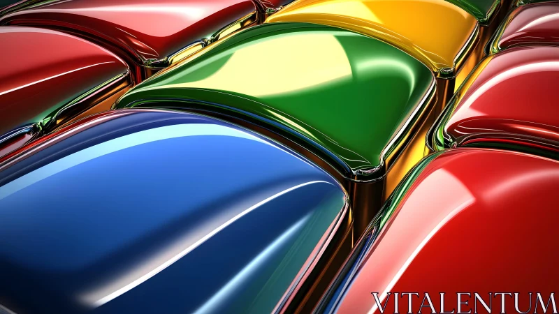 Glossy 3D Colorful Tiles Abstract Art With Reflective Surfaces. Glossy 3D Colorful Tiles Abstract Art With Reflective Surfaces.