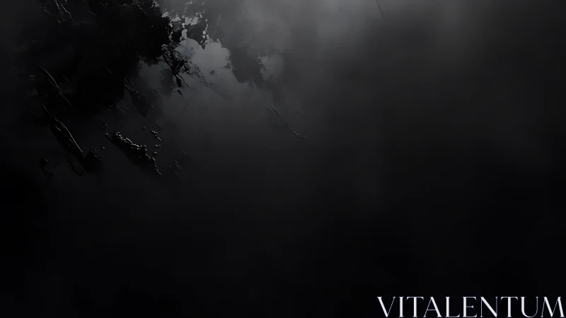 Gloomy abstract black texture melts into atmospheric shadow