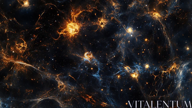 Plasma filaments mapping a turbulent cosmic web lattice.