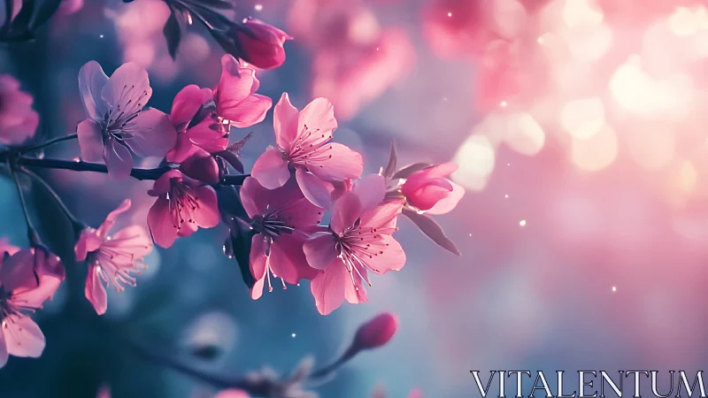 Pink Petals Dance Through Luminous Dream