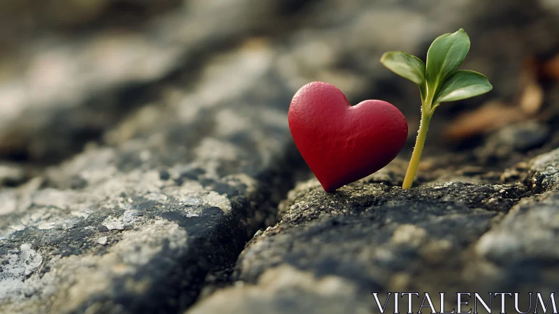 Crimson Heart Sprouts Resilience from Stone Cracks