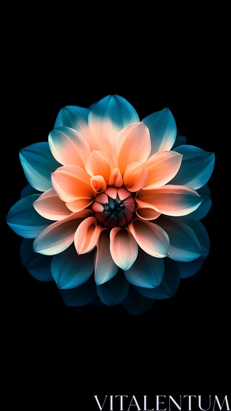 Luminous Bloom: Where Coral Meets Sapphire.