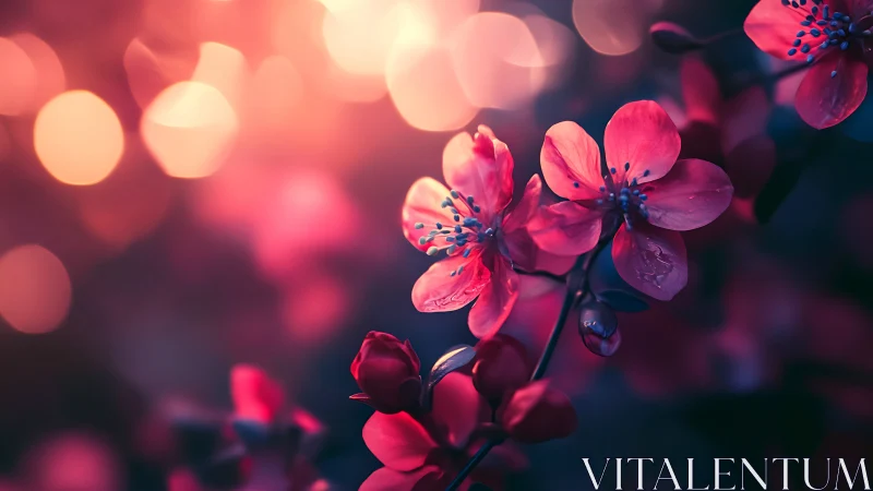 Neon Blossoms Captured in Twilight's Luminous Embrace.