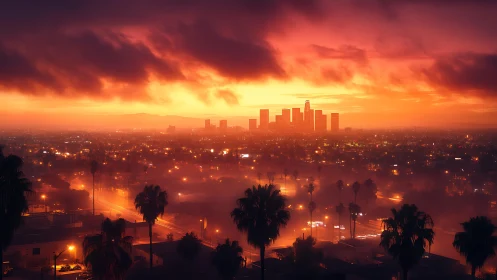 Skylines ignite under molten sunset over dreaming city streets.