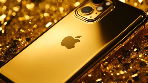 Gold iPhone with Luxe Bokeh Backdrop.