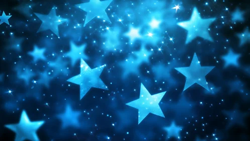 Luminous blue five-point stars on defocused cosmic bokeh field