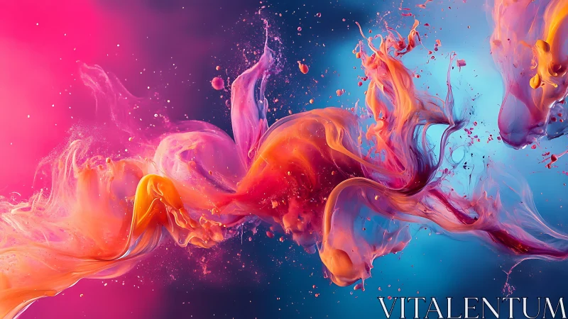 High-speed macro capture of swirling neon liquid pigments