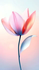 Ethereal tulip emerges from soft gradient backdrop.