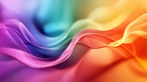 Colorful flowing abstract waves in smooth gradient light.