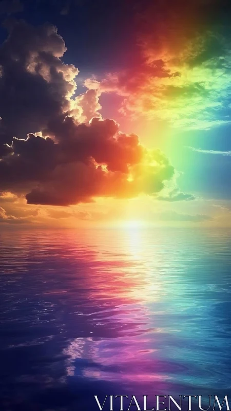 Spectral sky gradient illuminates reflective ocean surface dynamics