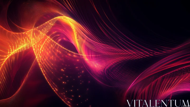 Glowing ribbons of light swirling through a cozy cosmic night.