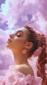 Side-profile portrait isolates soft pink tones in diffused skylight