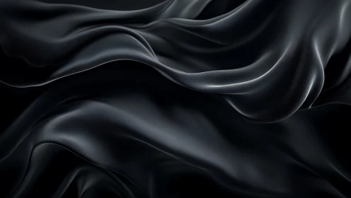 Silky black waves unfold in fluid, sculptural motion.