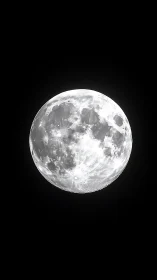 High-luminance lunar disc with resolved maria and ray craters.