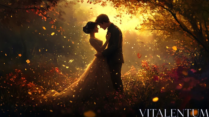 Golden Romance Ignites: Love's Enchanted Autumn Waltz