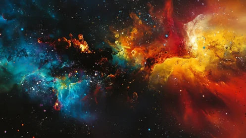 Spectral nebula collision renders high-energy gaseous turbulence