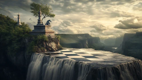 Chesswater cascade where strategy spills over the world.