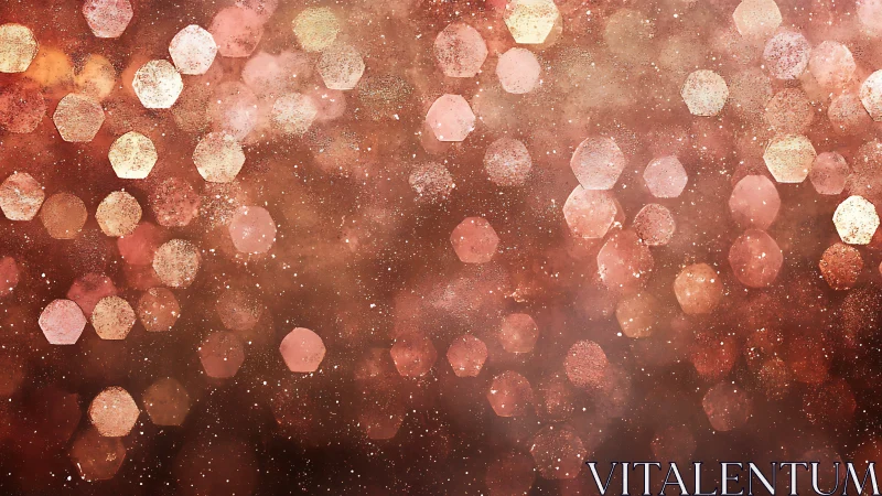 Hexagonal bokeh light pattern fills a warm brown frame