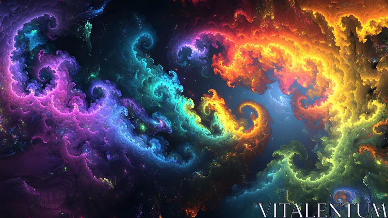 Cosmic fractal storms curl into a prism-bright galactic river