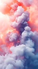 Dreamy pastel clouds drift upward in soft glowing light