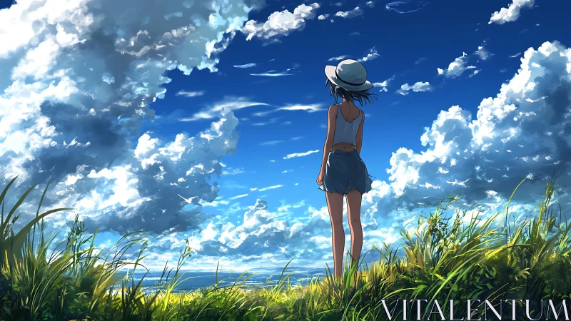 Summer daydream under an endless sky of drifting clouds.