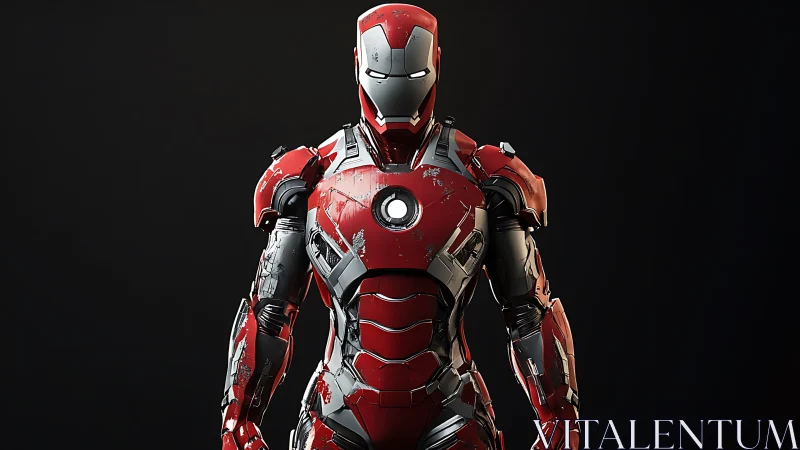 Red and silver armored humanoid figure in frontal view.