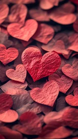 Crimson Hearts Scattered in Velvet Depths