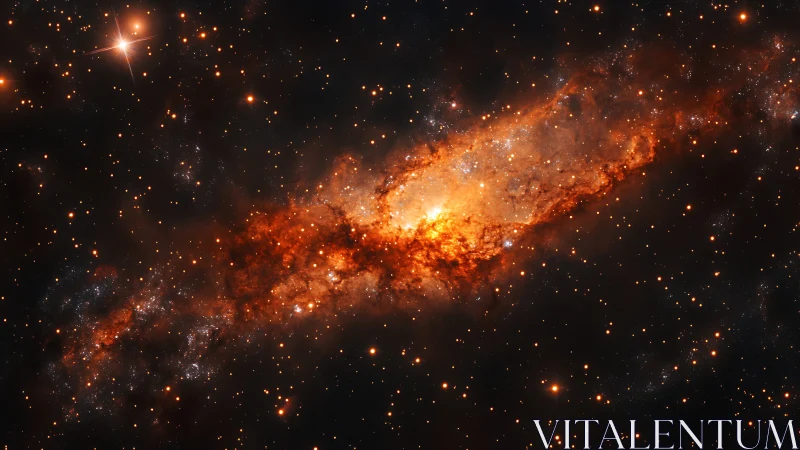 Infrared-mapped stellar nursery within turbulent galactic core.