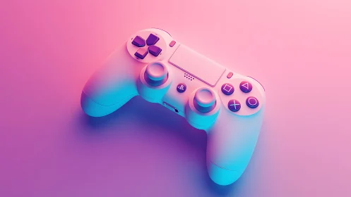 Neon Gaming Controller with Gradient Glow.