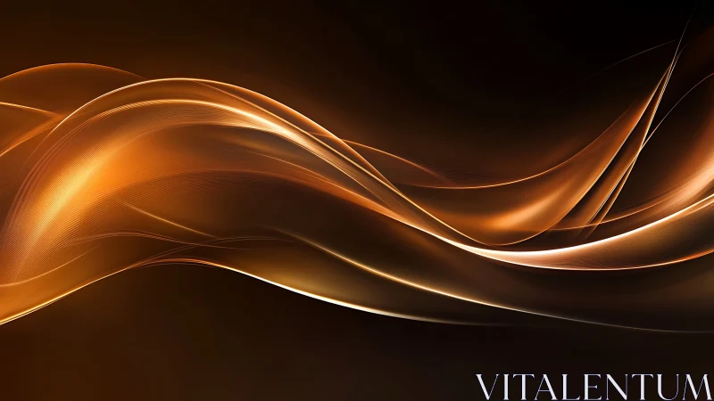 Parametric copper lightwave ribbons in dark negative space.