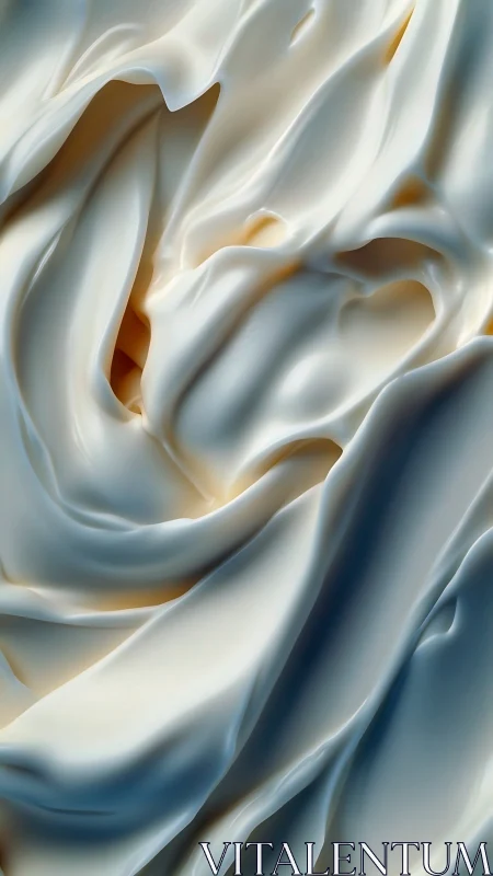 Macro folds of pearlescent satin fabric under soft lighting