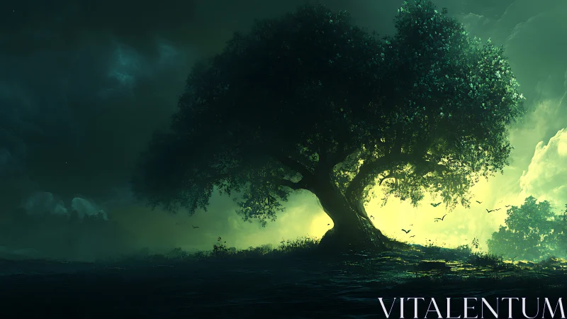 Glowing forest tree offering a quiet moment of magic.