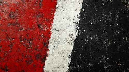 Bold abstract texture with red, white, and black painted stripes.