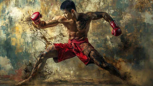 Warrior's Dance: Explosive Power Erupts Through Weathered Stone.