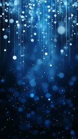 Starlit particles drift downward like digital winter snow